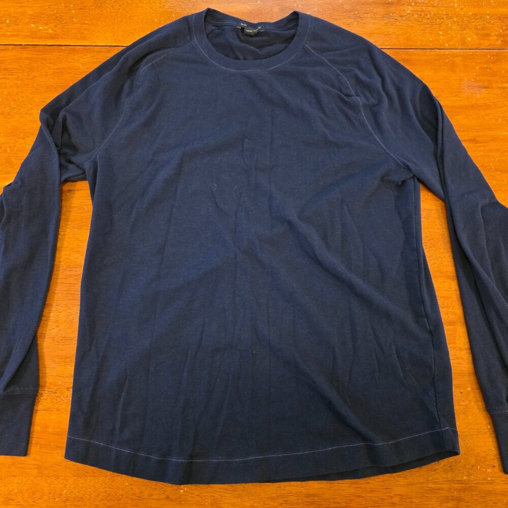 Men's Banana Republic Blue Crew Neck Long Sleeve T-Shirt Large